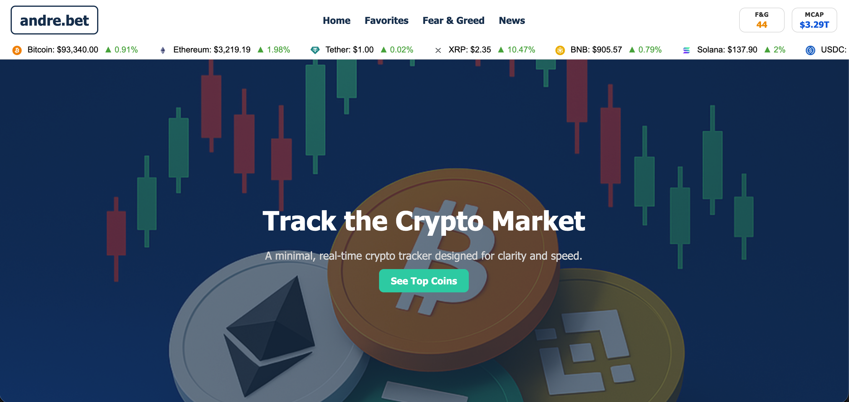 andre.bet - Crypto Tracker site preview
